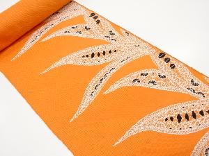 アンティーク　花更紗模様織り出し　名古屋帯地反物